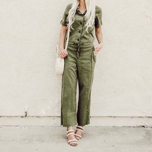 Green utility jumpsuit
